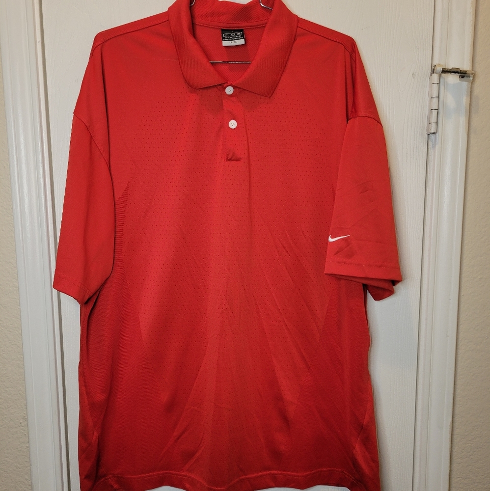 Nike Dri Fit Red Polo Shirt sz XXL